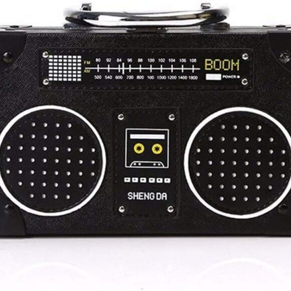 Handbags - Vintage Radio Shaped Crossbody Bag Women PU Leather Clutch Shoulder Black